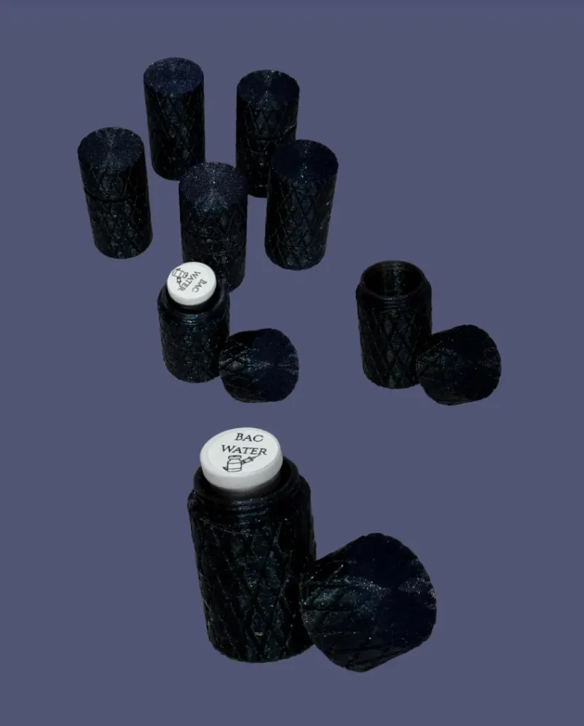 Single Vial Case Round Blue-Galaxy/Glitter