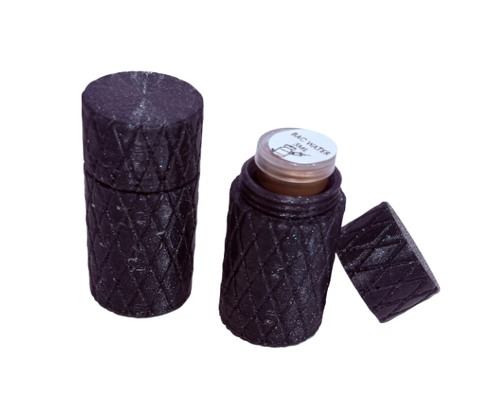 Single Vial Case Round Blue-Galaxy/Glitter