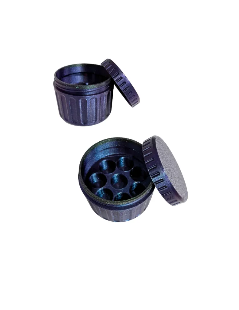 8 Vial Case Round Purple/Blue-Galaxy/Glitter